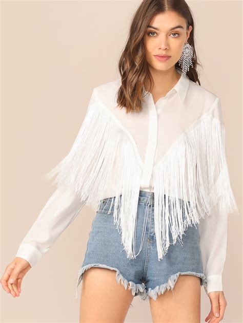 fringe white shirt