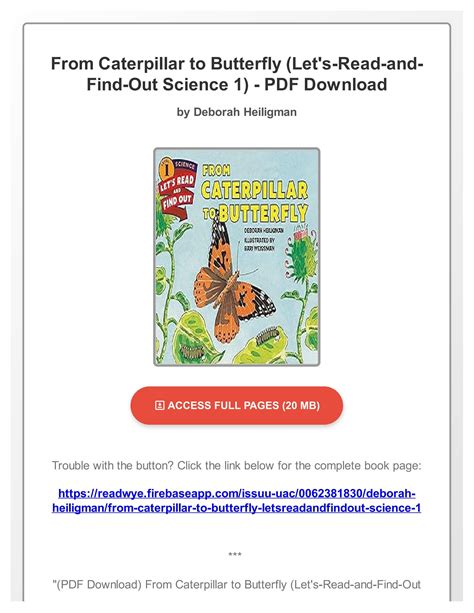 from caterpillar to butterfly lets read and find out science 1 Kindle Editon