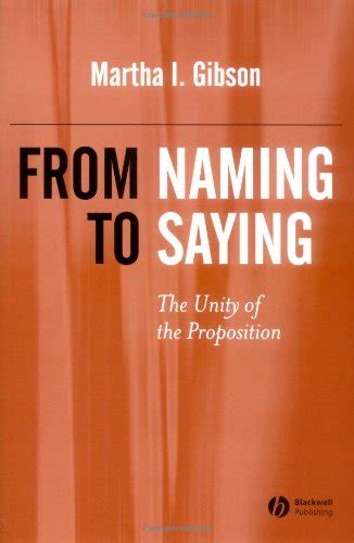 from naming to saying the unity of the proposition Epub