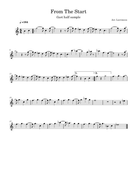 from the start flute music sheet