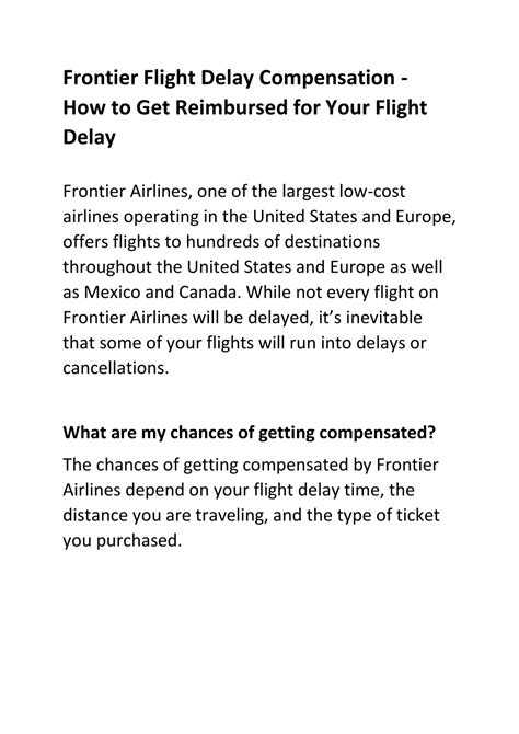 frontier flight delay compensation