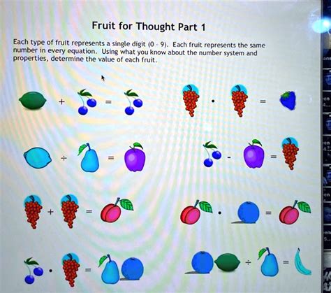 fruit for thought math answers activity 4 Reader