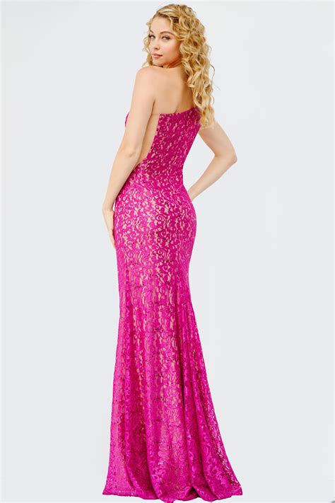 fuchsia prom dress