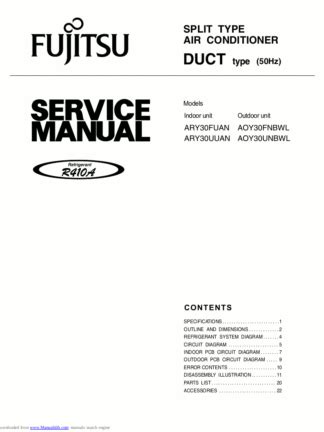 fujitsu air conditioner service manual PDF