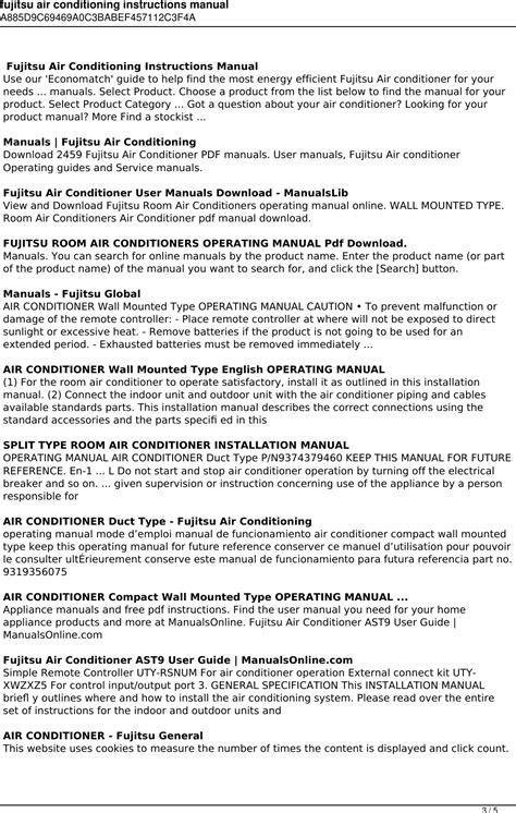 fujitsu air conditioning instructions manual Doc