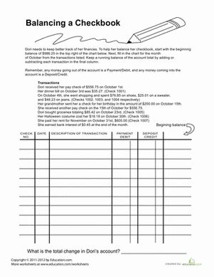 full version balancing checkbook worksheet 5th grade pdf Epub