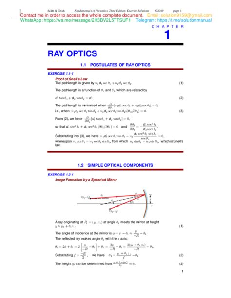 full version fundamentals of photonics saleh solution manual pdf PDF