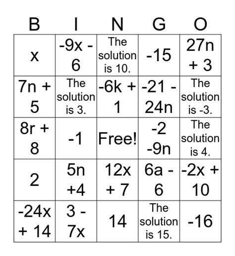 full version multi step equations bingo pdf Doc