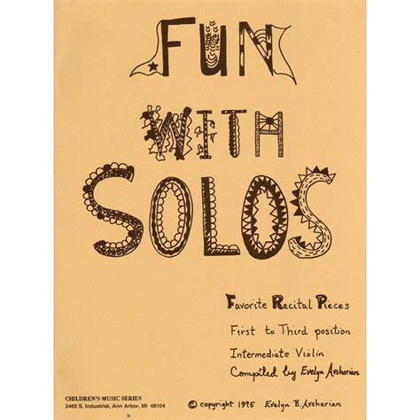 fun solos favorite recital pieces for1st and 3rd positions intermediate cass violin evelyn avsharian Epub