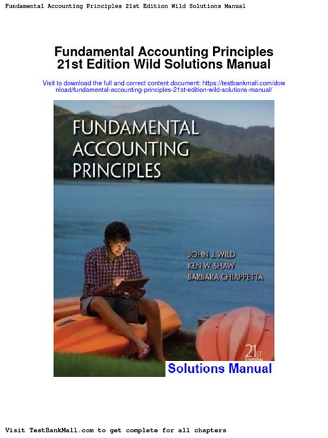 fundamental accounting principles 21st edition solution Kindle Editon