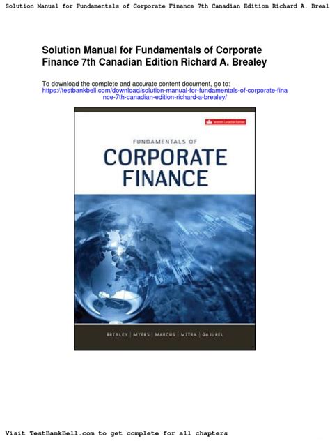 fundamental corporate finance 7th brealey solution Reader
