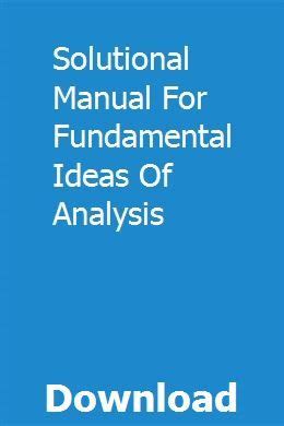 fundamental ideas of analysis reed solutions Doc