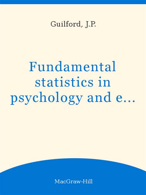 fundamental statistics in psychology and education Kindle Editon