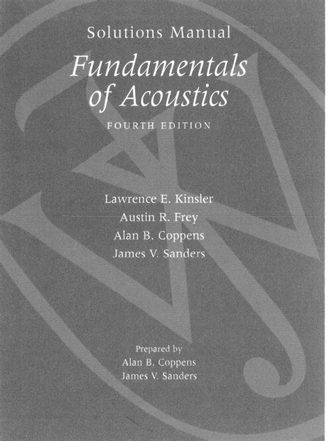 fundamentals of acoustics kinsler solutions manual pdf Reader