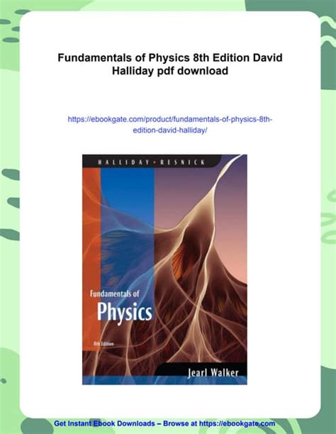 fundamentals of physics 8th edition one PDF