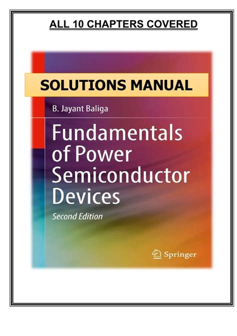 fundamentals of power semiconductor devices solution manual PDF