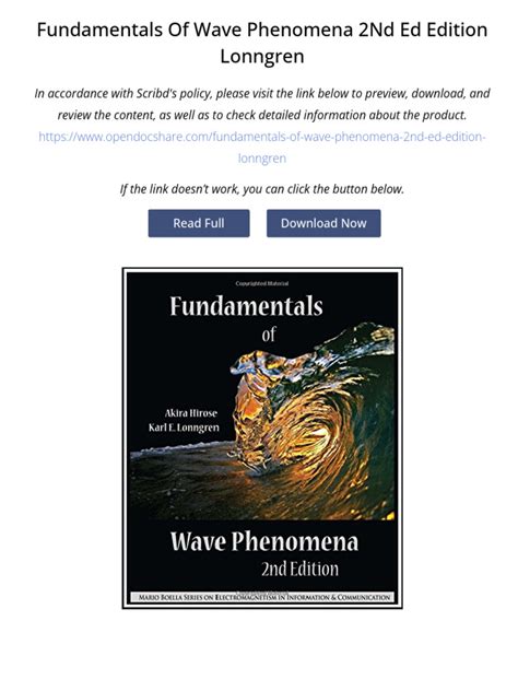 fundamentals of wave phenomena 2nd edition Reader