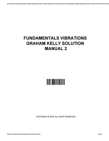 fundamentals vibrations solution manual pdf Reader