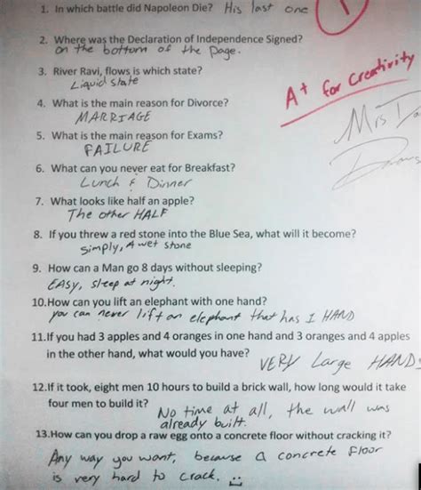 funny exam paper answers Epub