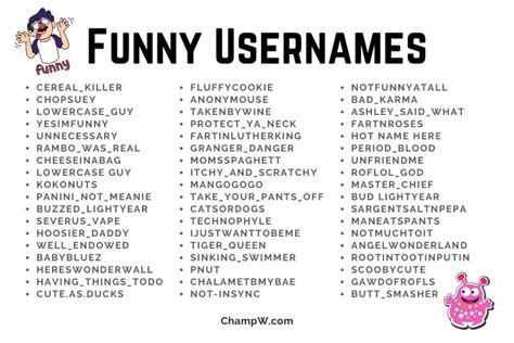 funny usernames