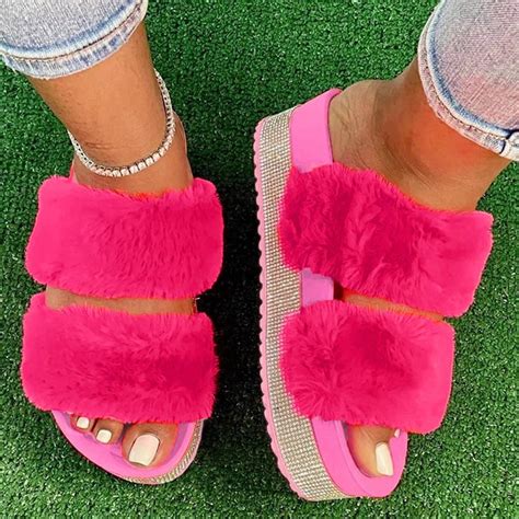 fuzzy sandals