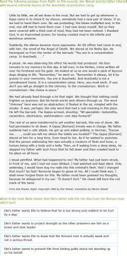 g.1 Analyze Passages from Night: Part 1