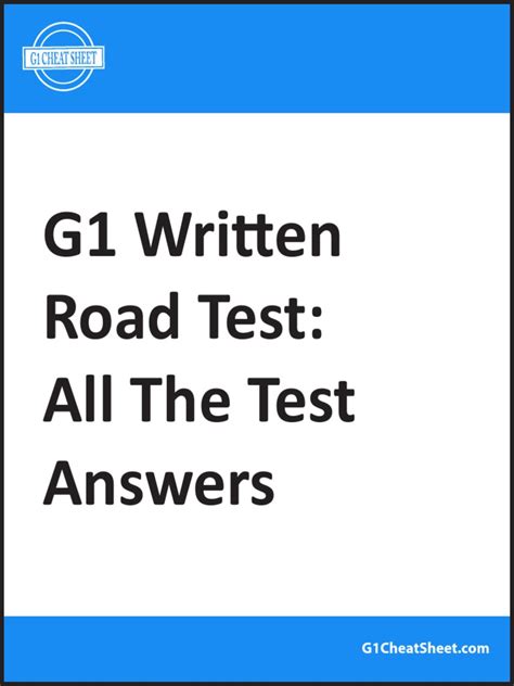 g1 test question and answer Epub