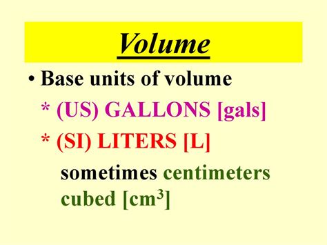 gallons to centimeters