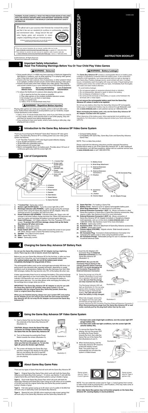 game boy advance instruction manual Doc