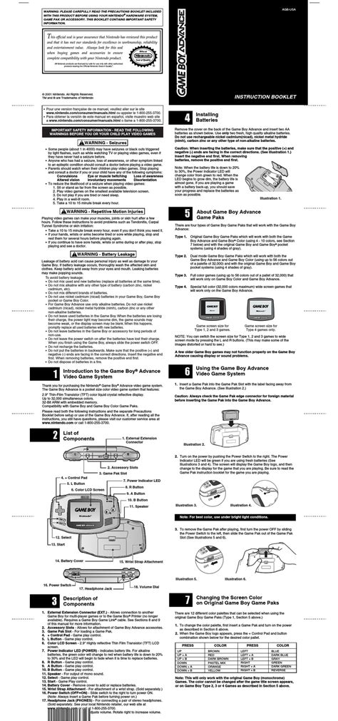 gameboy advance instruction manual Reader