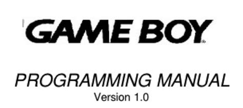 gameboy programming manual Ebook Kindle Editon