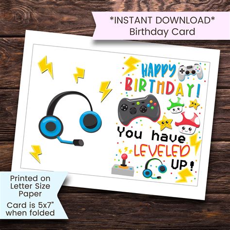 gamer birthday card