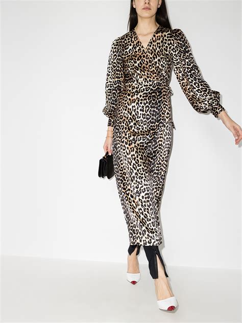 ganni leopard dress