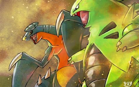 garchomp vs tyranitar art