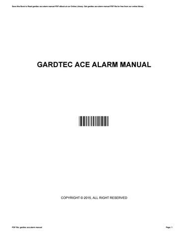 gardtec ace alarm manual PDF