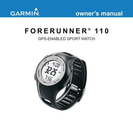 garmin forerunner 110 manual PDF