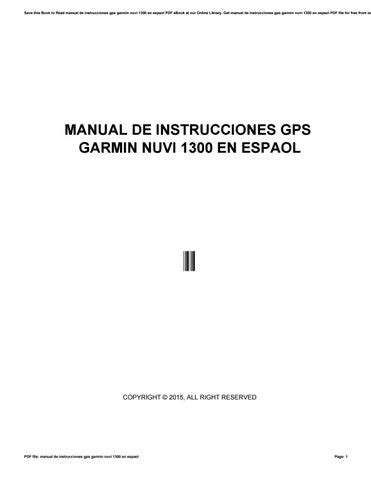 garmin nuvi 1300 manual de uso en espaol Reader