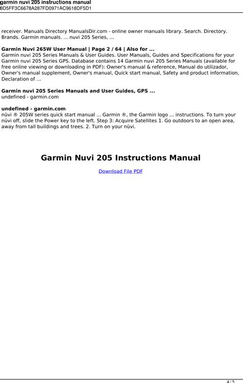 garmin nuvi 205 user guide Reader