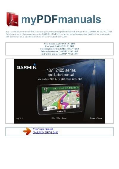 garmin nuvi 2495 user manual Reader