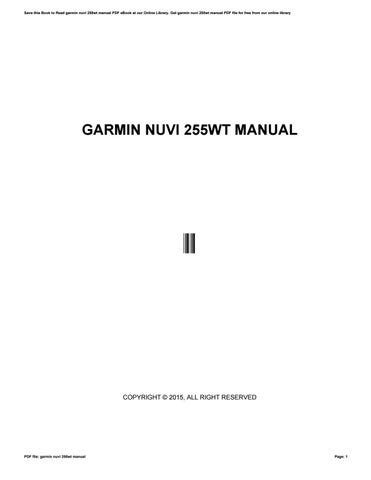 garmin nuvi 255wt manual download Epub