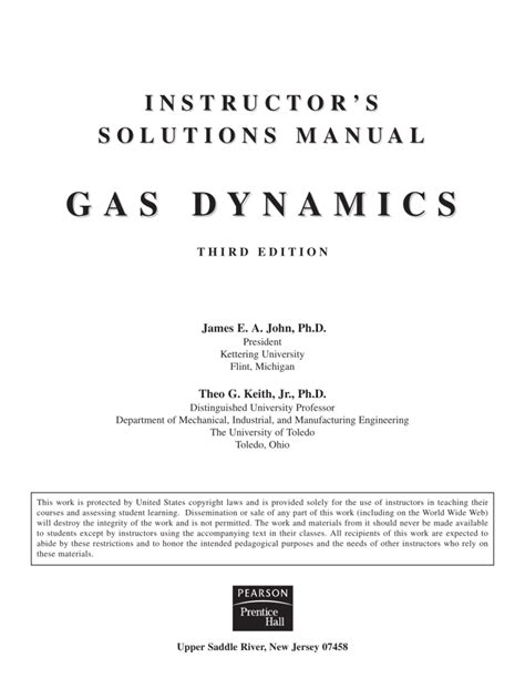 gas dynamics solutions manual Kindle Editon