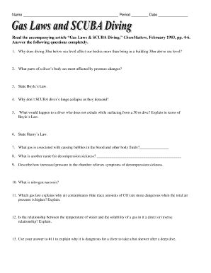 gas laws and scuba diving answer key Epub