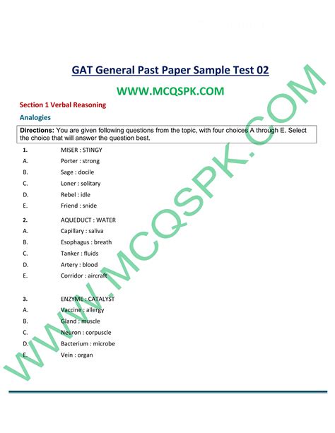 gat general question papers PDF