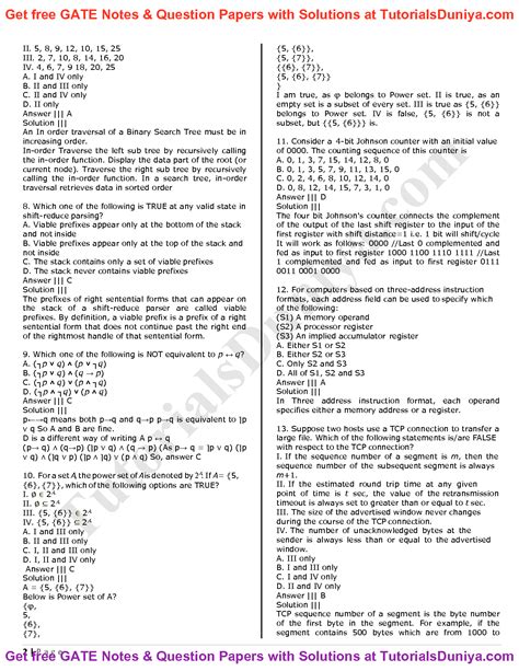 gate exam model question paper for computer science Epub