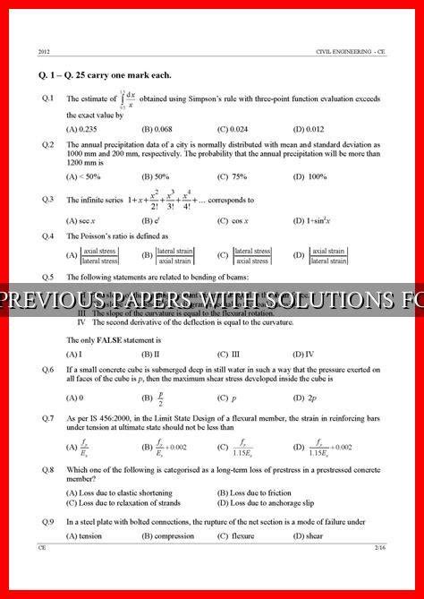 gate previous question papers with solutions Doc