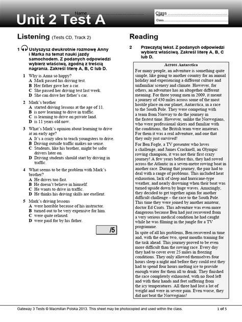 gateway test 2a answers Doc