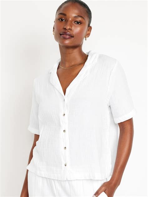 gauze button down shirt