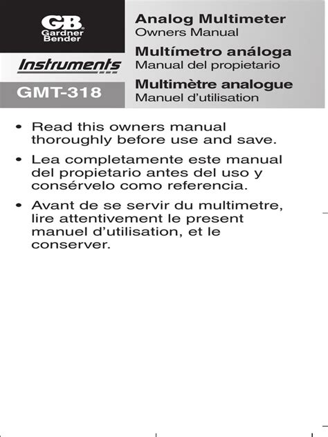 gb instruments gmt 318 manual pdf PDF