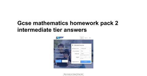 gcse-maths-homework-pack-2-intermediate-tier Ebook Doc