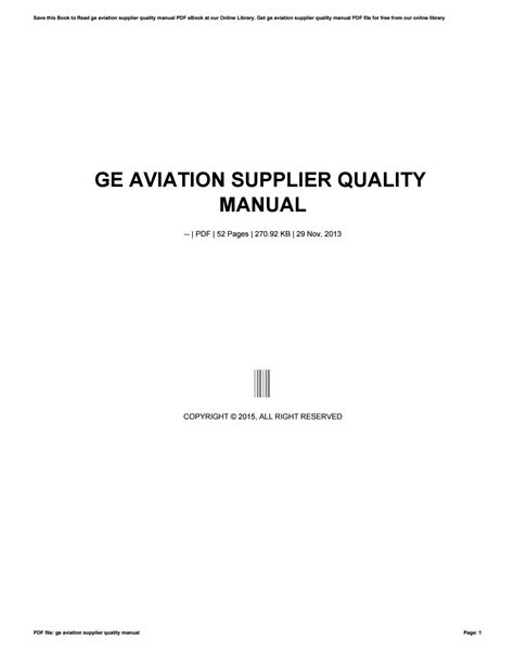 ge aviation supplier quality manual Doc